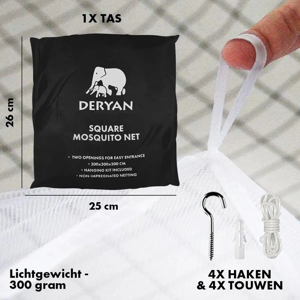 Luxe 2 Persoons Klamboe XXL - Inclusief ophang set en reistas