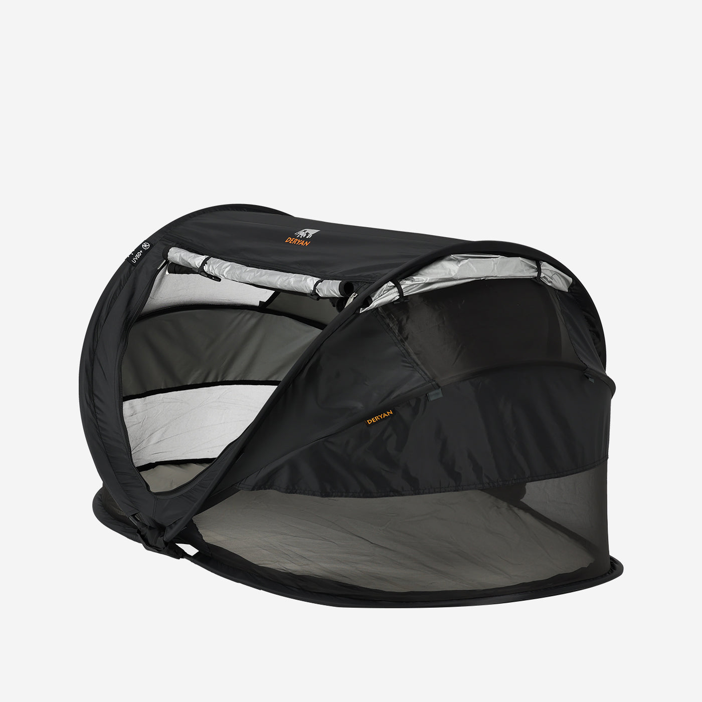 Deryan Peuter Luxe Campingbedje – Inclusief zelfopblaasbare matras - Black