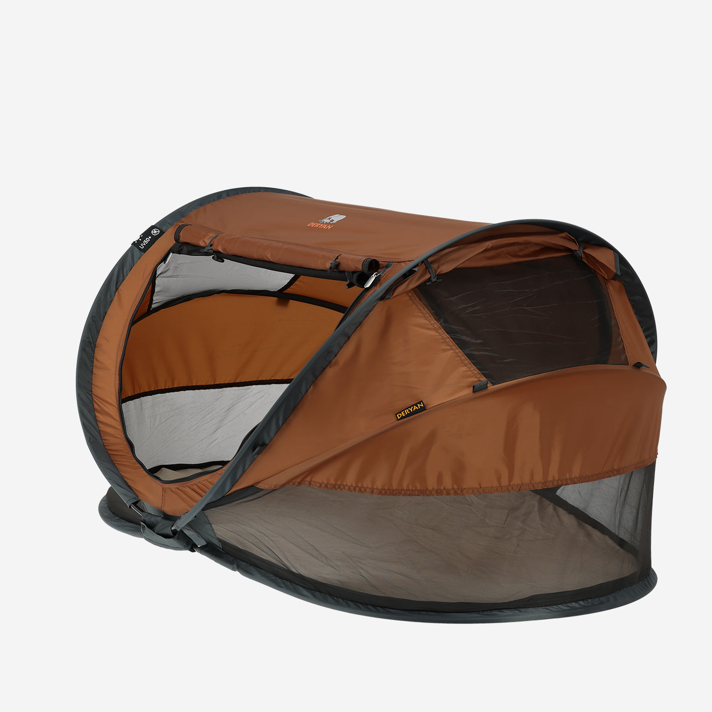 Deryan Peuter Luxe Campingbedje – Inclusief zelfopblaasbare matras - Caramel