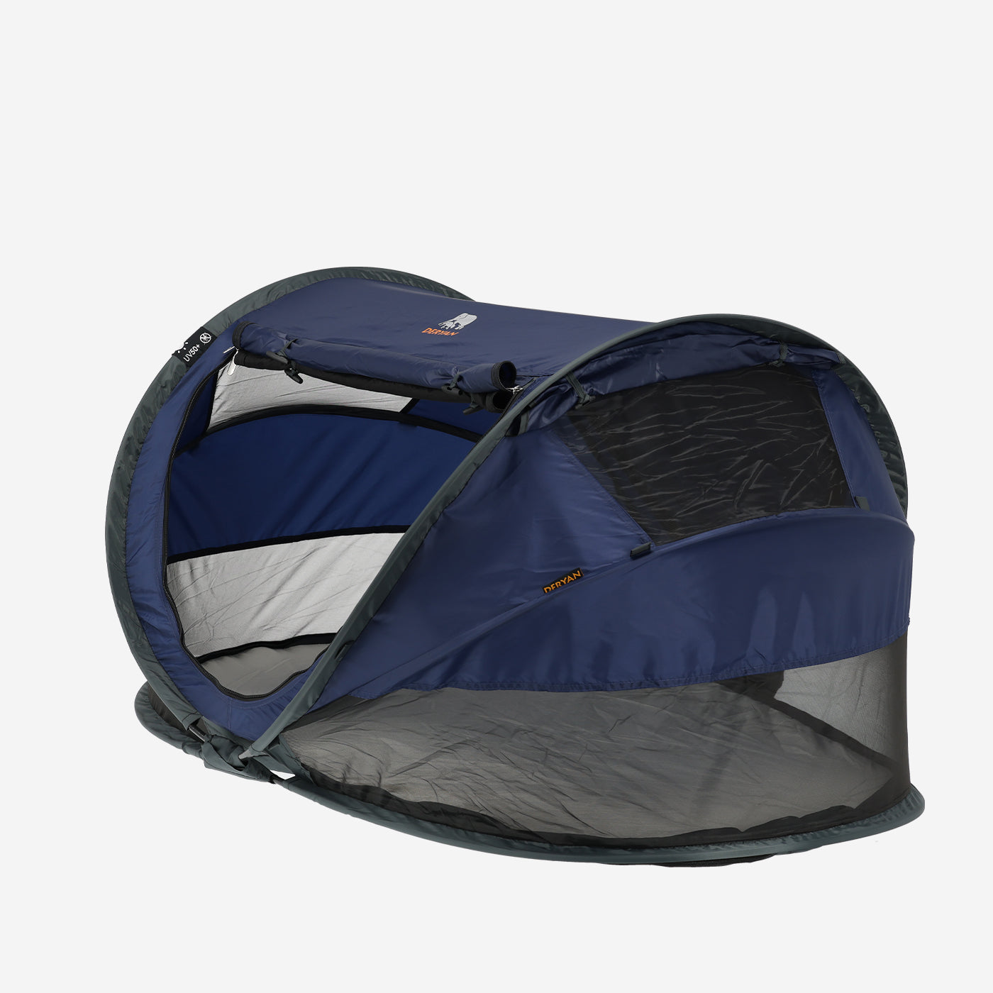 Deryan Peuter Luxe Campingbedje – Inclusief zelfopblaasbare matras - Navy