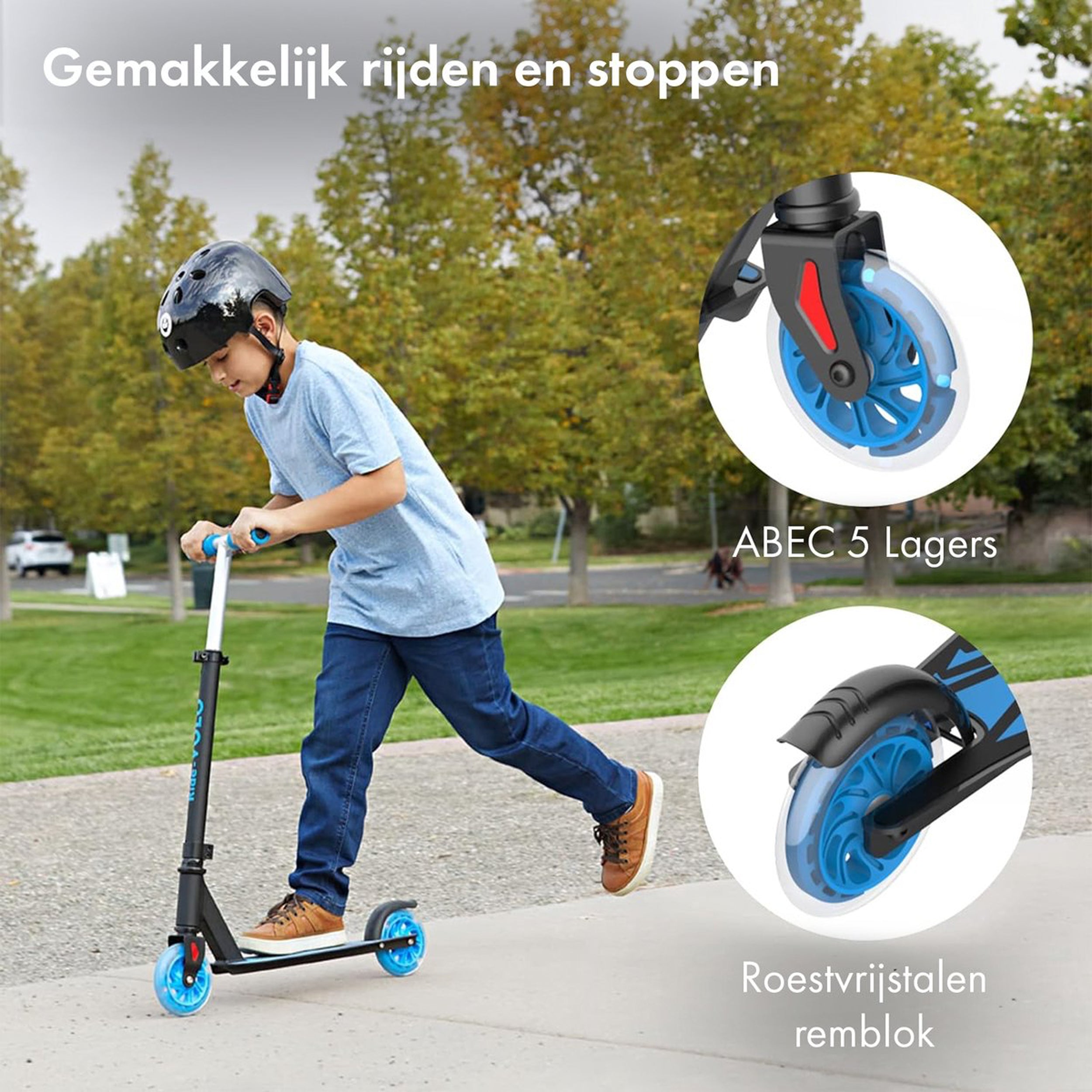 RideoVOLO Kinderstep - Aluminium Step - Lichtgevende wielen Zwart