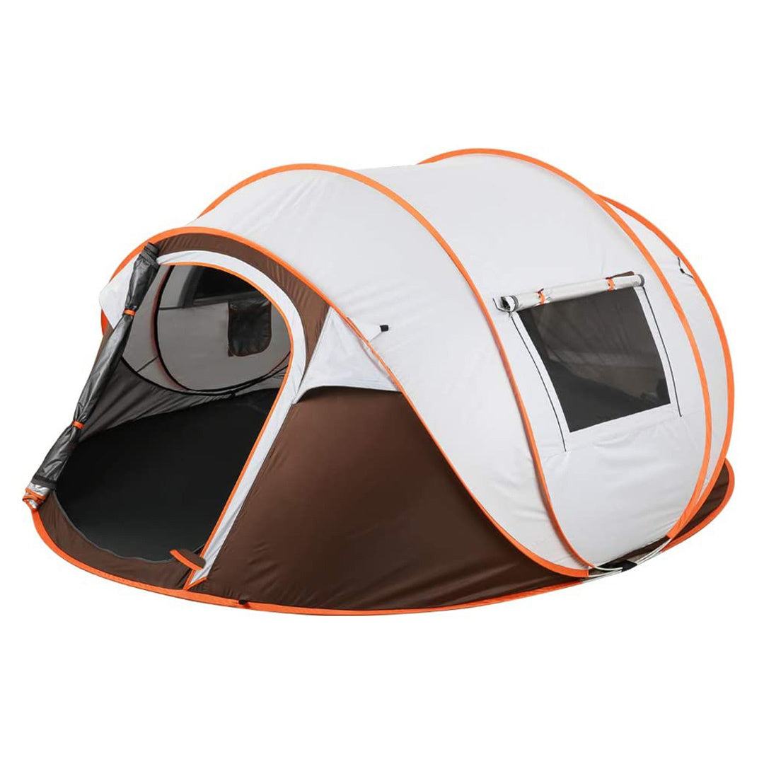 Mooiys Luxe Pop Up Tent - Camping Tent - Gray/Orange - 4 Person