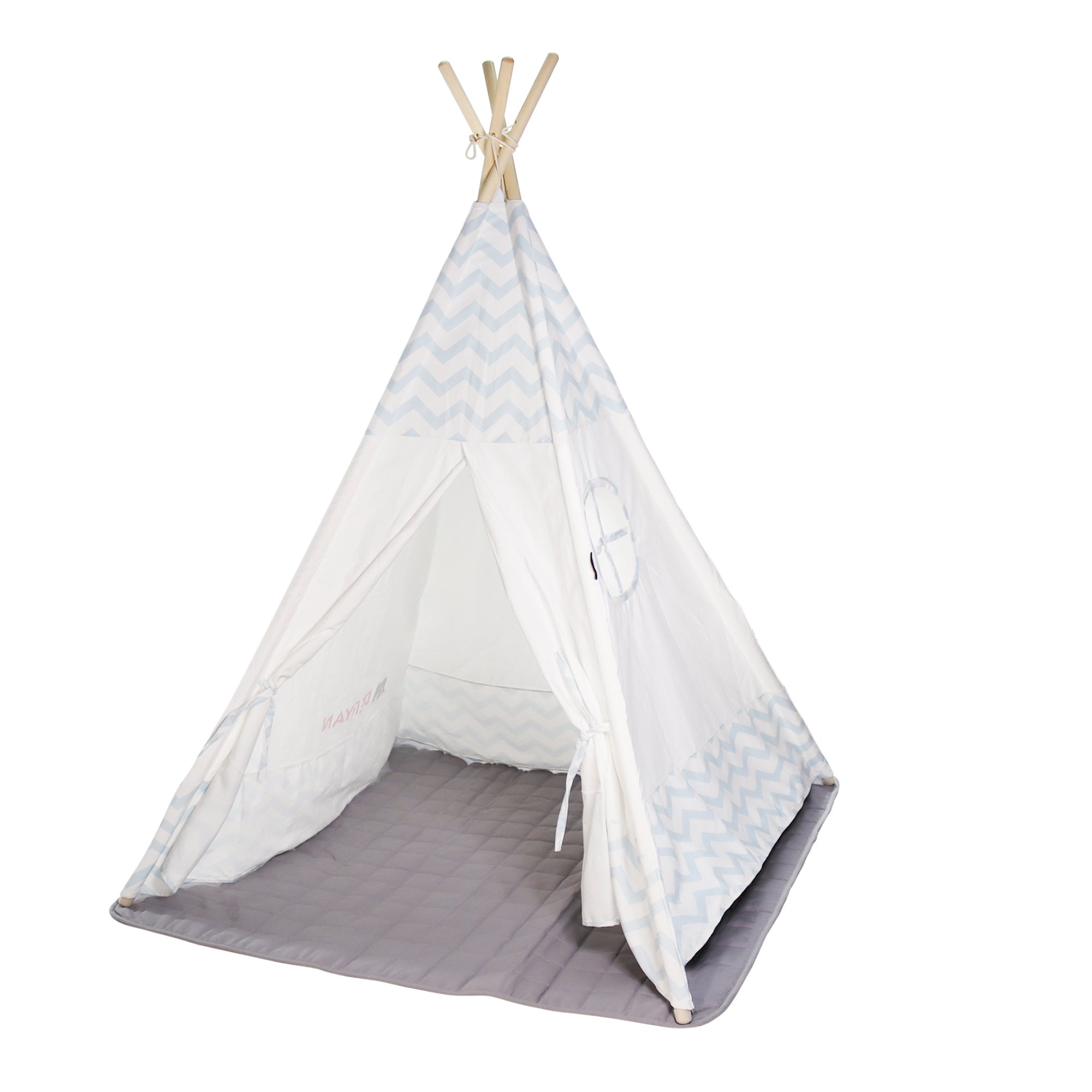 Deryan Luxe Tipi Tent - Wigwam Speeltent met ramen - 120x120x160cm - met kussen kleed