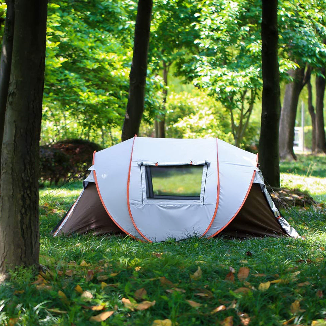 Mooiys Luxe Pop Up Tent - Tente de camping - Gris/Orange - 4 Pers.