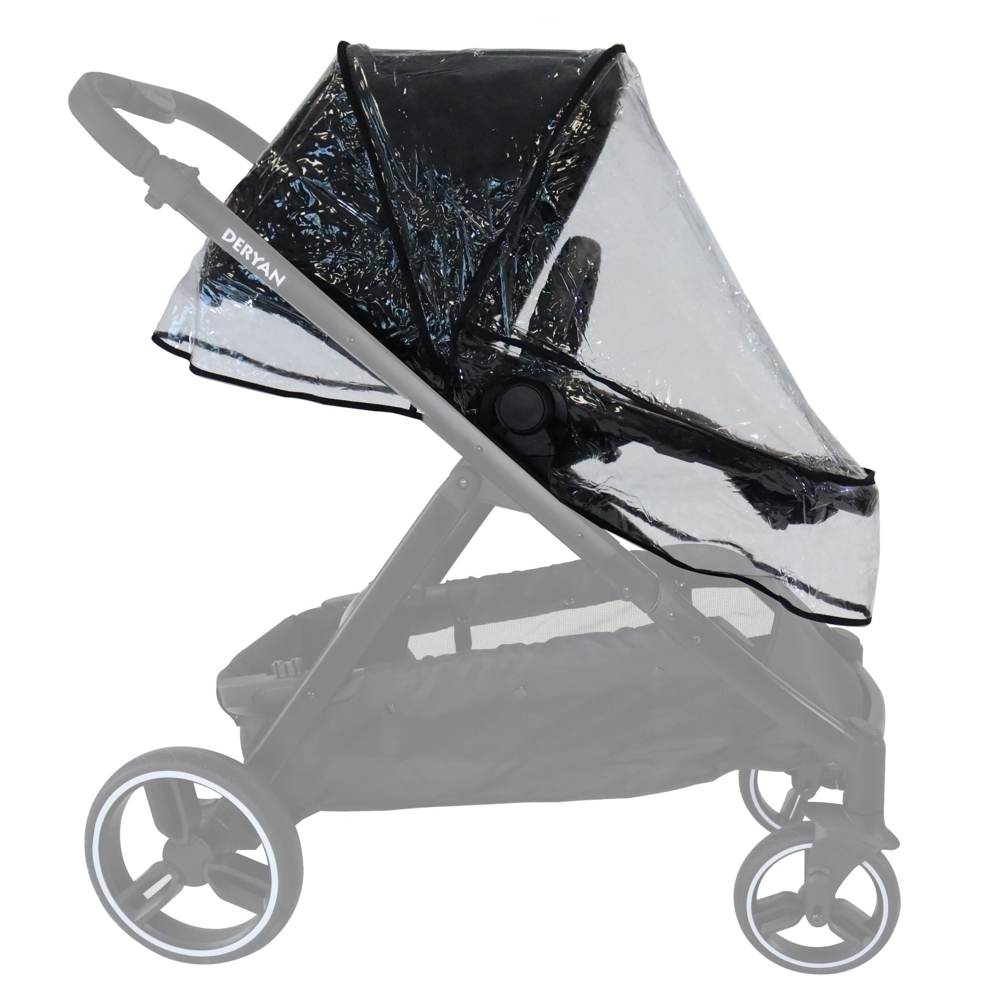 Deryan Evy Buggy Regenhoes - Transparant regenscherm voor kinderwagen - regenkap