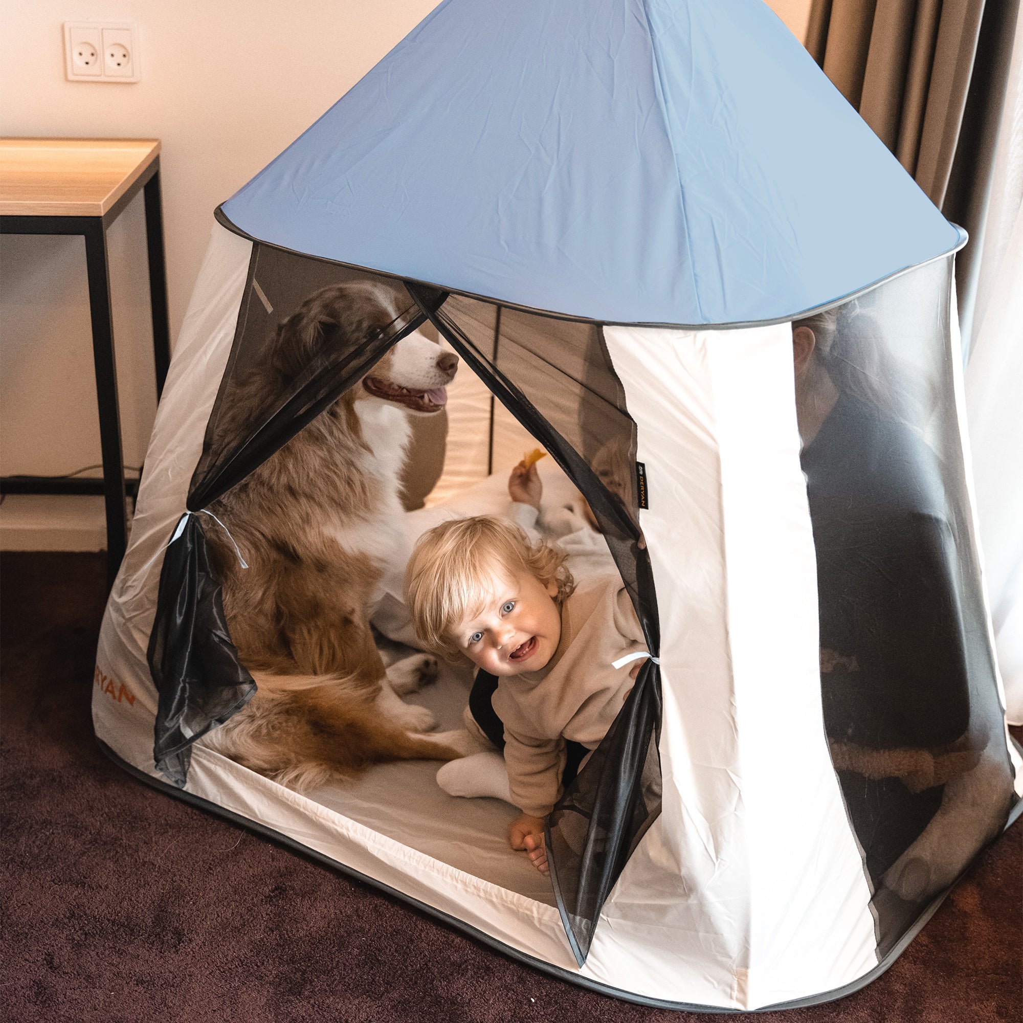 Deryan Luxe Speeltent voor Kinderen - Met bodem - Sky blue