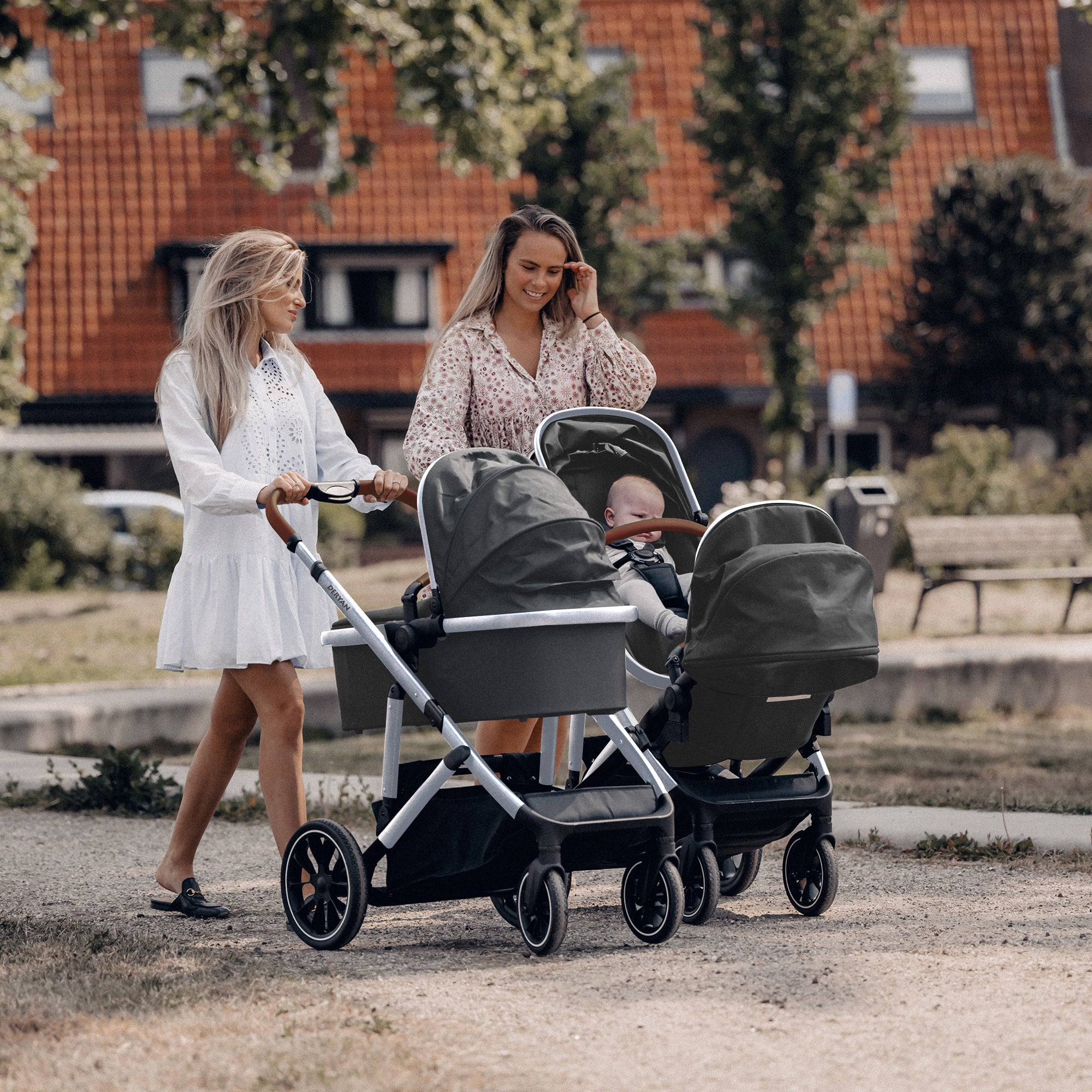 Deryan Evy V2 Stroller 2in1 - Duo Stroller - Expandable including carrycot and seat - Grey