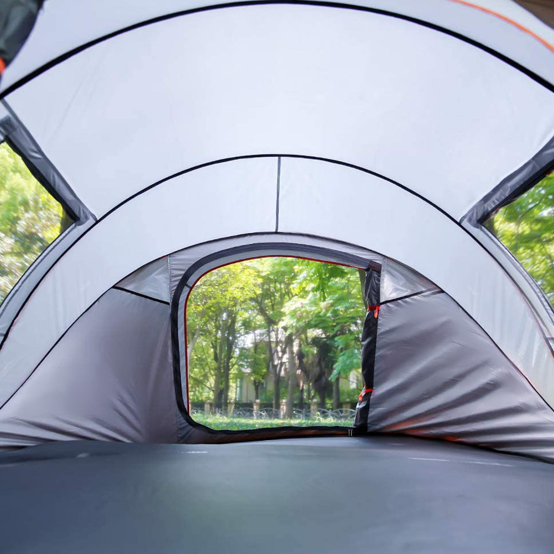 Mooiys Luxe Pop Up Tent - Tente de camping - Gris/Orange - 4 Pers.